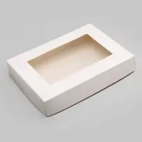 Коробка складная, с окном, белая, 28 х 20 х 5 см