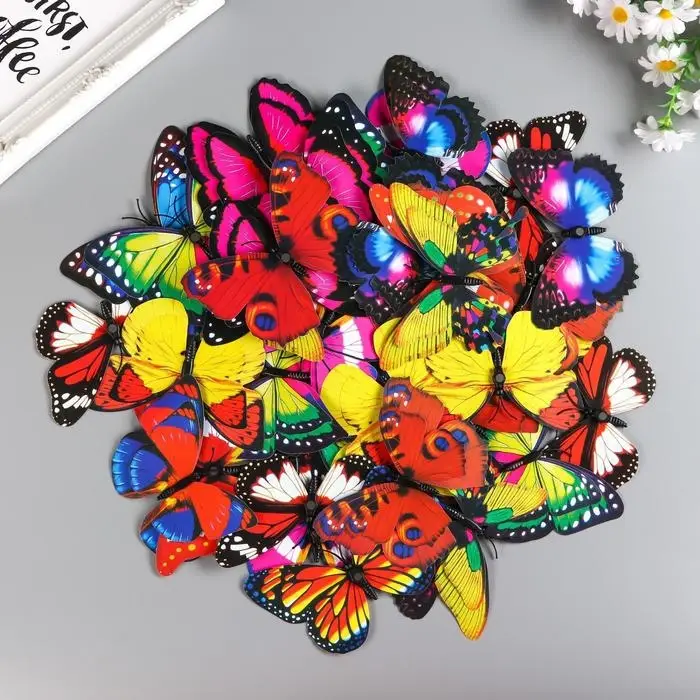 Магнит "Бабочка двухслойная" 11&times;9 см, МИКС