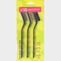 Набор щёток Доляна, 3 шт: латунная, стальная, нейлоновая