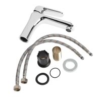 Смеситель для раковины ZEIN Z3752, однорычажный, высота излива 11 см, латунь, хром