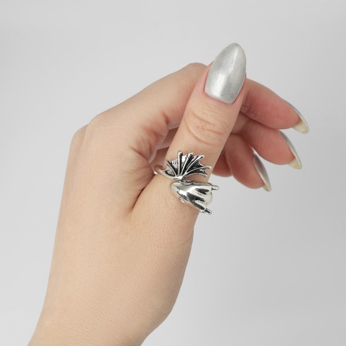 Кольцо «Перстень» крылатый дракон, цвет чернёное серебро, безразмерное Кольцо «Перстень» крылатый дракон, цвет чернёное серебро, безразмерное