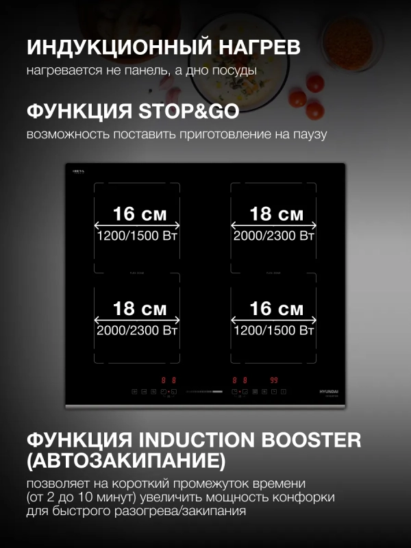 Индукционная варочная поверхность HHI 6772 BG