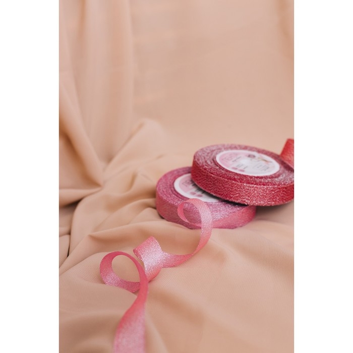 Лента парчовая, 20 мм, 23 &plusmn; 1 м, цвет розовый №013