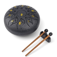 Глюкофон - музыкальный инструмент, дельфин черный, 11 лепестков, 18 х 18 х 11 см