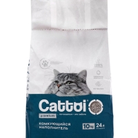 Наполнитель минеральный комкующийся Cattoi Premium 10 кг,пластиковый пакет