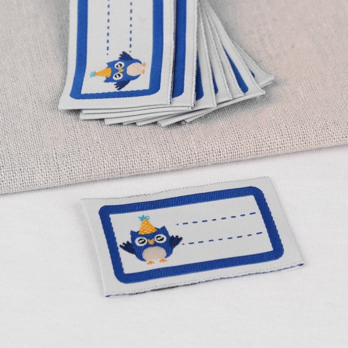 Нашивка &laquo;Совёнок&raquo;, 5,5 &times; 3,2 см, 10 шт, цвет синий
