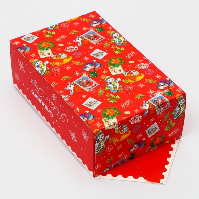 Новый год. Подарочная коробка - конфета новогодняя складная «Добра и веселья», 18 х 28 х 10 см. Новый год. Подарочная коробка - конфета новогодняя складная «Добра и веселья», 18 х 28 х 10 см.