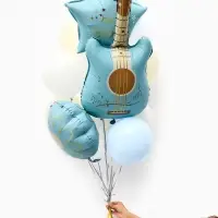 Воздушные шары "Голубая гитара" фольга, латекс, набор 12 штук