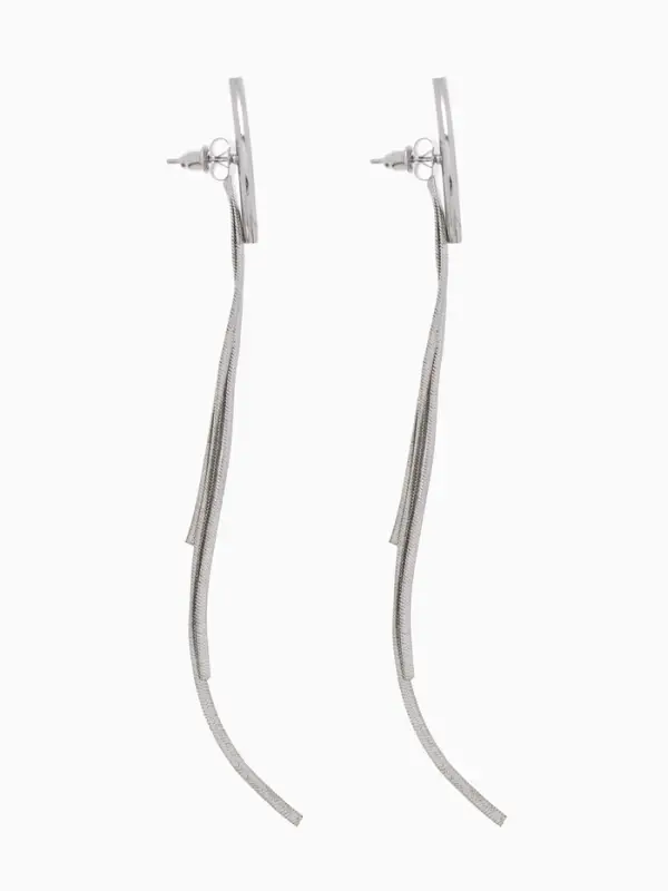 Серьги висячие &laquo;Дуга&raquo; водопад, цвет серебро, 11 см