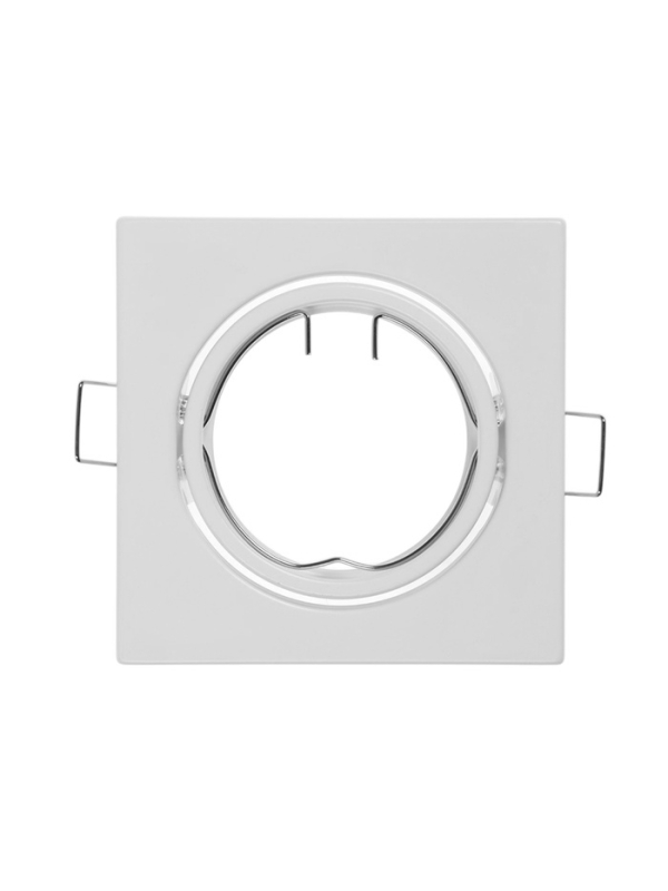 Светильник встраиваемый поворотный, под лампу MR16, квадрат, металл, белый