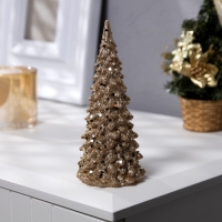 Светодиодная фигура &laquo;Ёлка золотистая&raquo; 6 &times; 17 &times; 6 см, пластик, батарейки LR44 (в комплекте), свечение тёплое белое