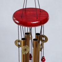 Музыка ветра металл "Монета" 4 трубки 5 колокольчиков 60х8,3 см