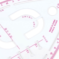Лекало портновское метрическое &laquo;Капля&raquo;, с проймой, 20,5 &times; 13,3 см, толщина 0,5 мм, цвет прозрачный