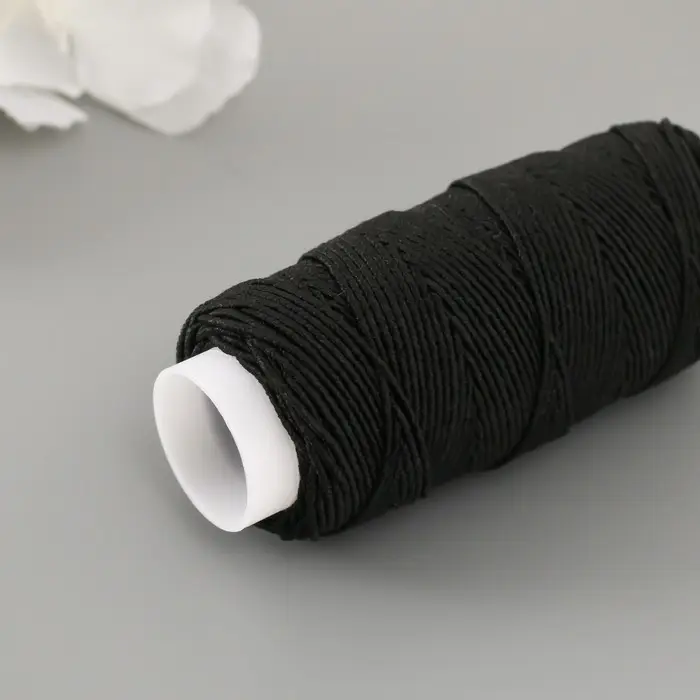 Нить-резинка (спандекс) черный, 25 м.