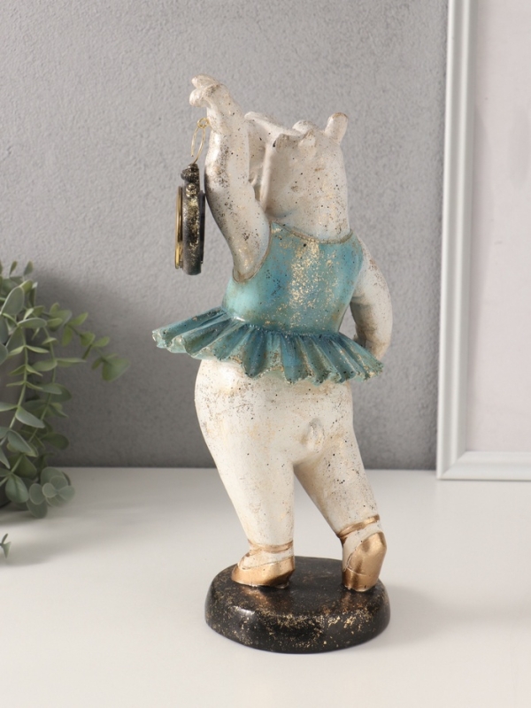 Сувенир полистоун с часами Сувенир полистоун с часами "Бегемот-балерина" 13,5х15х32,5 см