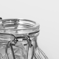 Банка стеклянная для хранения сыпучих продуктов Доляна &laquo;Чеснок&raquo;, 100 мл, 7&times;8 см, с бугельным замком