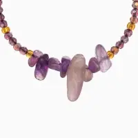 Браслет, длина 16 см, цв. сиреневый, красный