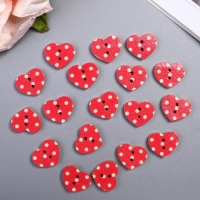 Набор пуговиц декоративных дерево "Сердечки" (набор 18 шт) 1,7х1,7 см Набор пуговиц декоративных дерево "Сердечки" (набор 18 шт) 1,7х1,7 см