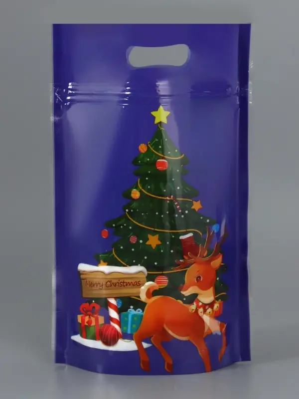 Пакет подарочный, с zip-lock застежкой, "Снеговик и его друзья", 15х22см МИКС