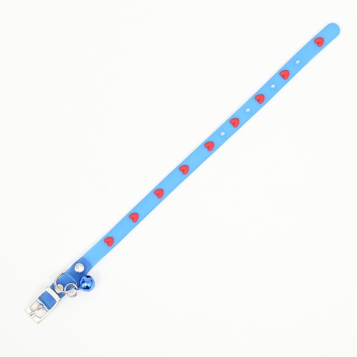 Ошейник из морозостойкого мягкого пластика Ошейник из морозостойкого мягкого пластика "Люблю сердечно", 30 х 1 см, микс цветов