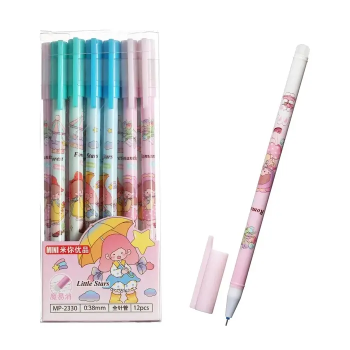 Ручка гелевая со стираемыми чернилами Calligrata, 0.38 мм, стержень синий, корпус с &laquo;Аниме&raquo;, МИКС