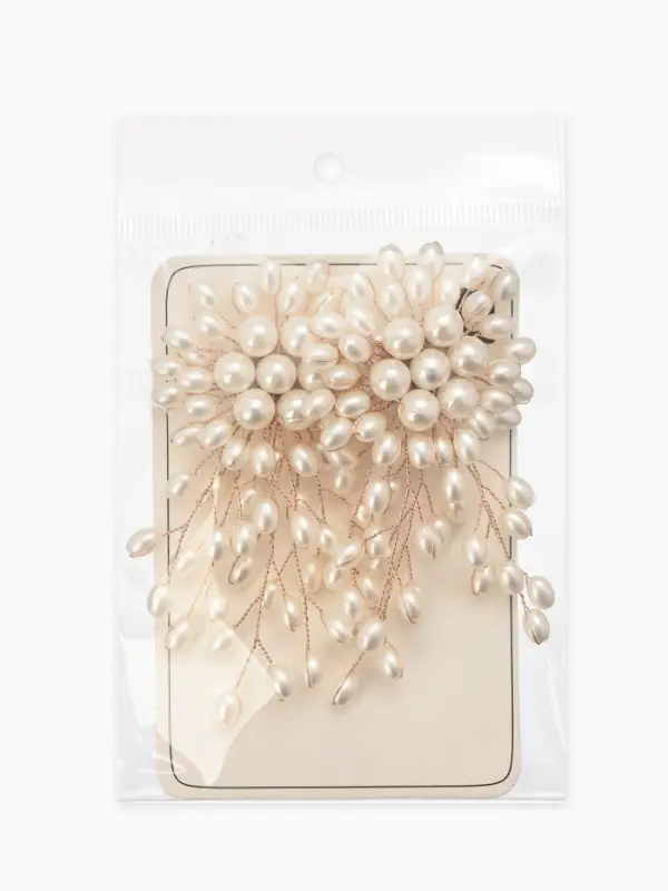 Серьги жемчуг "Россыпь в цветке", цвет белый в золоте