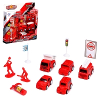 Набор детских машинок &laquo;Пожарная служба&raquo;, инерция, 5 шт., аксессуары