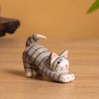 Сувенир &laquo;Потягивающийся Кот&raquo;, 2.5&times;6&times;5 см, дерево, серый