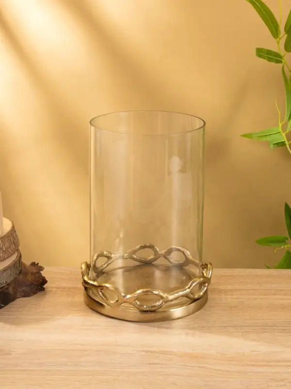 Подсвечник "Цепи" алюминий 16,5х16,5х20 см