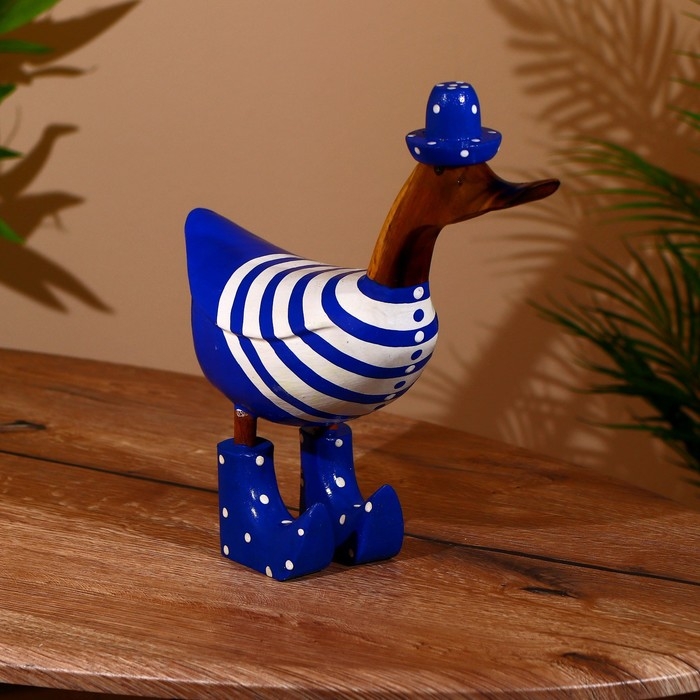 Сувенир "Уточка в синем" дерево 25х7х25 см