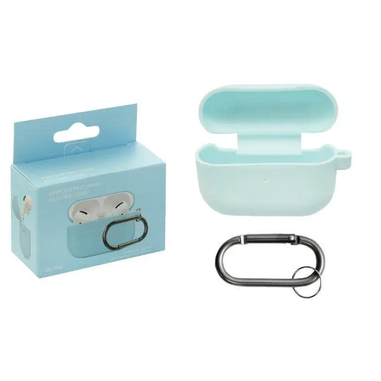 Чехол APods Pro Hang Silicon Сase с карабином Sky Blue