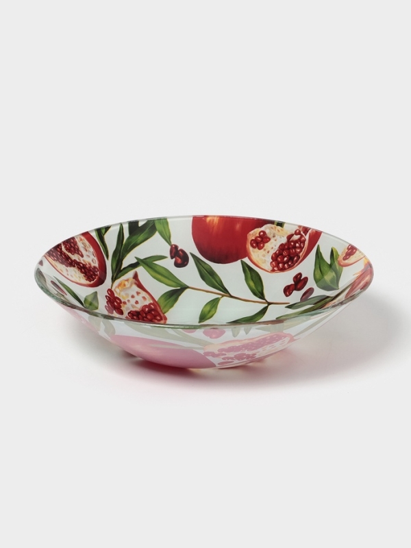 Столовый сервиз Доляна &laquo;Гранат&raquo;, 19 предметов: салатник 1 шт, тарелка десертная 6 шт, тарелка обеденная 6 шт, тарелка суповая 6 шт, стекло, рисунок