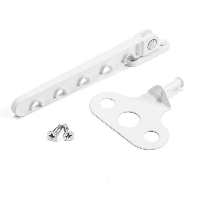 Ограничитель оконный, металлический  для окон ПВХ, белый