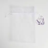 Мешочек подарочный органза белый &laquo;Лаванда&raquo;, с шильдиком, 16 х 24 см +/- 1.5 см