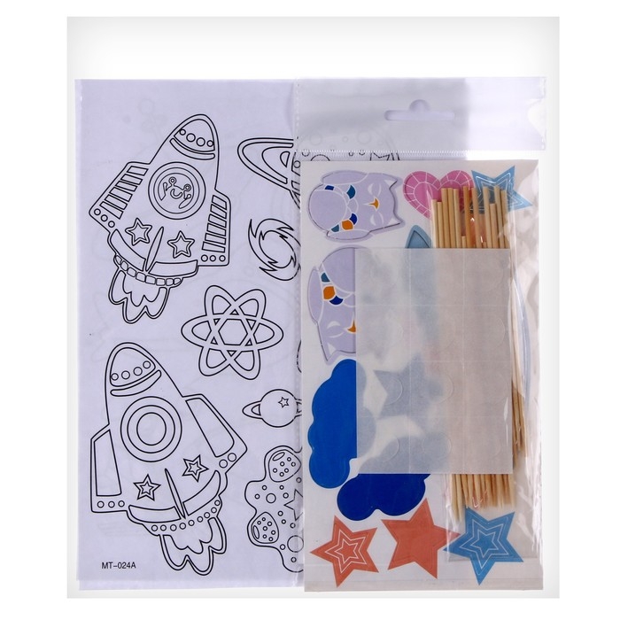 Набор для творчества: изготовление топперов, раскраска-наклейки &laquo;Космос&raquo;