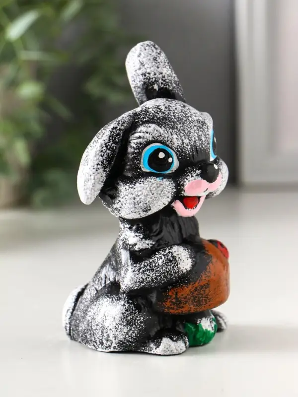 Фигура "Зайчонок с грибком" 12х8х7 см