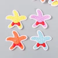Декор для творчества резина "Морская звезда с бантиком" набор 16 шт 3,5х3,5 см