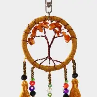 Брелок ловец снов "Древо" 19 см, цв. бежевый