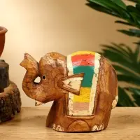 Сувенир "Слонёнок" дерево 11х5х9 см, цв. бежевый