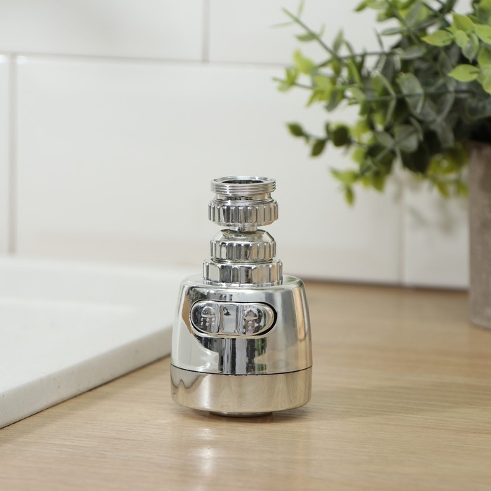 Насадка на кран для экономии воды с изменяемым напором и углом струи Доляна Насадка на кран для экономии воды с изменяемым напором и углом струи Доляна