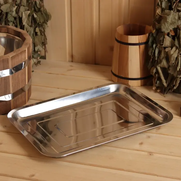 Поддон-испаритель для соляного брикета, нержавеющая сталь, 36х27см, 0,4мм