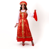 Карнавальный костюм &laquo;Самоцветы&raquo;: платье, кокошник, косынка в руку, р-р 50-52