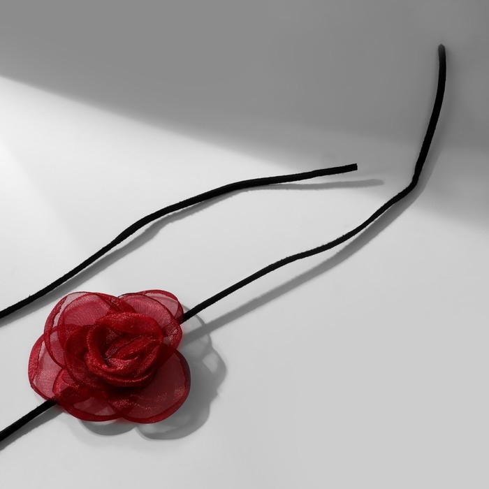 Чокер &laquo;Танго&raquo; цветок на нитях, цвет красно-чёрный, 30см
