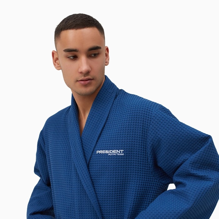 Халат вафельный мужской Putin team, размер M (52) Халат вафельный мужской Putin team, размер M (52)