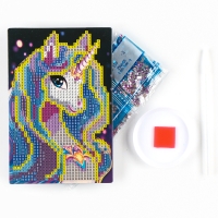 Алмазная мозаика для детей со светящимися стразами &laquo;Сказочный единорог&raquo;, 10 х 15 см, набор для творчества