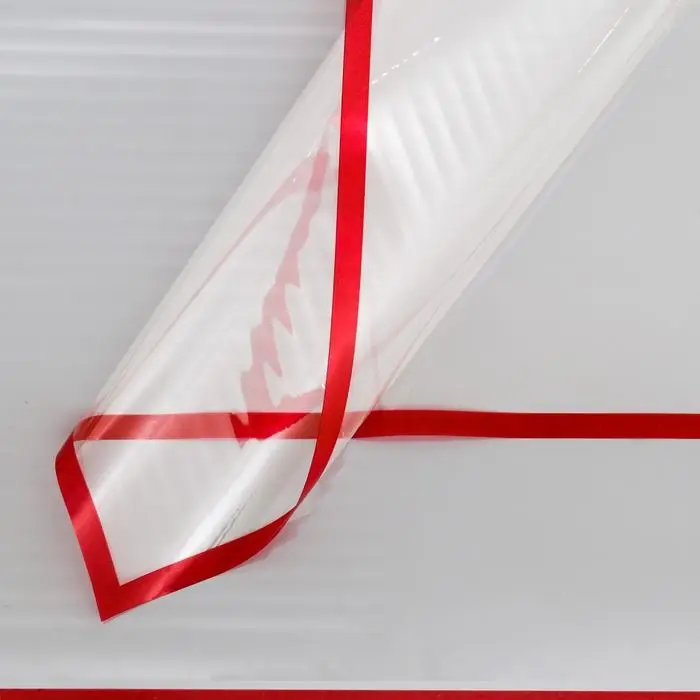 Пленка глянцевая для декора и флористики &laquo;Полоса&raquo;, красная, 58&times;58 см