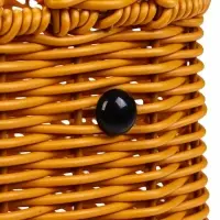 Корзина пластик 17 х 17 х 17 см, ручка16 см металл каркас Заяц, коричневый