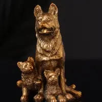 Фигура "Овчарка с щенками" 10х7 см,бронза