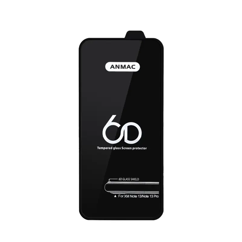 Защитное стекло XM Note 13/Note 13 Pro Anmac 6D Black без упаковки Арт.1137483 (10 шт./уп.)