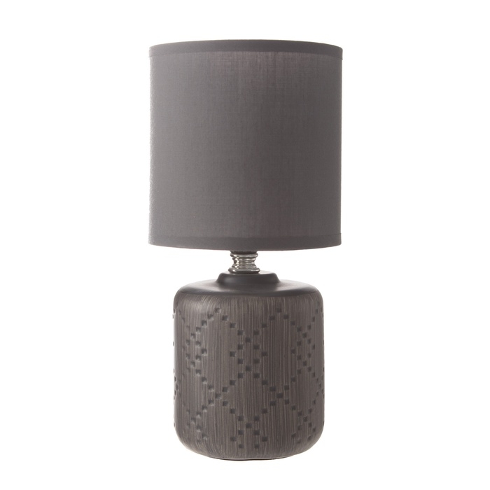Настольная лампа с абажуром RISALUX «Мерида», Е14, 40 Вт, серый, 13×13×28 см Настольная лампа с абажуром RISALUX «Мерида», Е14, 40 Вт, серый, 13×13×28 см